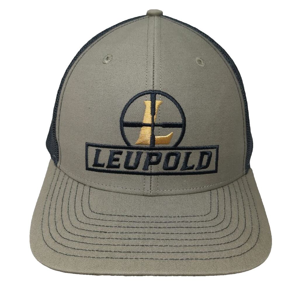 Leupold Trucker Hat Green Black Gold One Size Snapback Mesh Logo Adjustable Cap